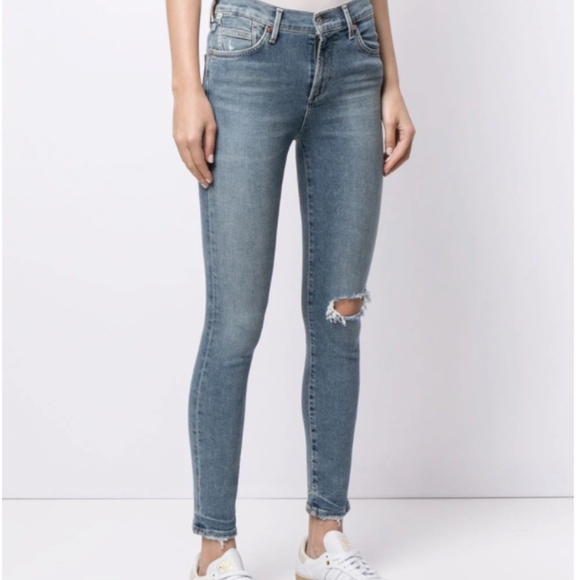 NWOT Citizens of Humanity Mid Rise Rocket Crop Skinny Jean in Surfspray Sz 24 - Picture 1 of 12